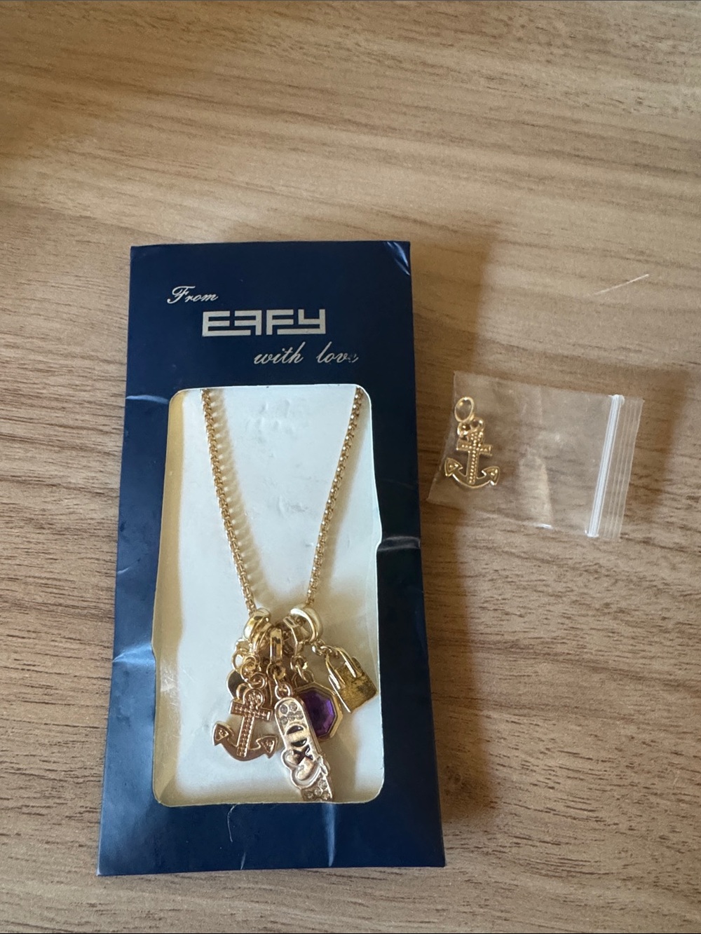 Effy Gold-Tone Multi-Charm Necklace with Purple Accent